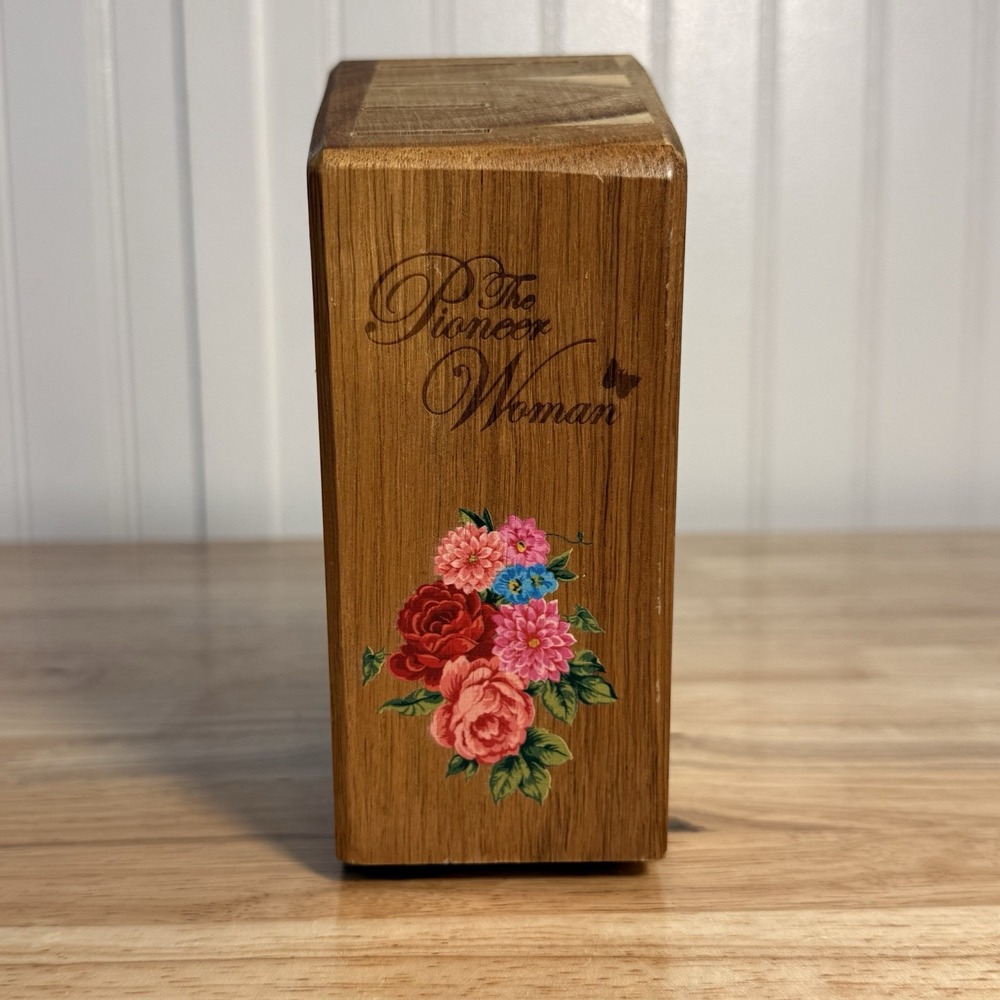 The Pioneer Woman Wooden Knife Block Kitchen Counter Storage Holder 4 Slot